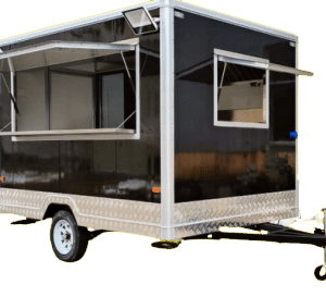 Aluminum Face With A Glass View 2.8m Mobile Kitchen Trailer