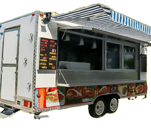 Aluminum FaceWith A Glass View 4m Mobile Kitchen Trailer