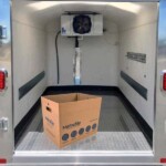 Inside Mobile freezer trailer with heavy-duty cooling system
