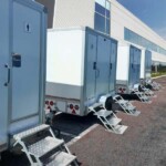 VIP mobile toilet designed for outdoor events, featuring upscale interiors and easy maintenance